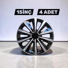2S 15'' Inç Jant Kapağı (4 Adet) Siyah Gri