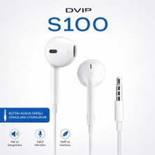 Dvıp S100 3.5mm Jack Girişli Mikrofonlu Kablolu Kulaklık Beyaz