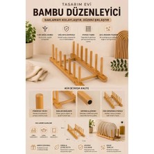 Tasarım Evi Bambu Ahşap Tabaklık Tabak Standı 27,5cm x 12 cm