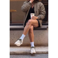 Marjin Kadın Süet Detaylı Çok Parçalı Bağcıklı Günlük Sneaker Spor Ayakkabı Asune Beyaz