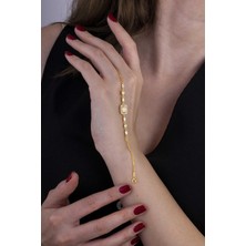 Gümüş Pazarım Altın Kaplama Baget Taşlı Emerald Kesim Gümüş Bileklik