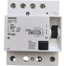 Siemens Sıemens 5SM1342-0 4X25A 30MA Tip Ac Kaçak Akım Koruma Rölesi