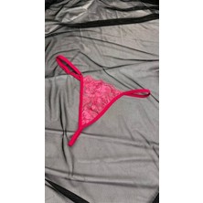 Nimse Love Kadın Pembe Transparan Dantel Tanga Külot - SEDAMX4909-2862