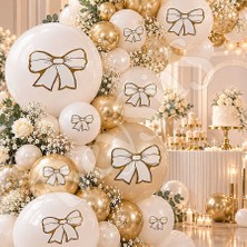 BeySüS Beyaz Gold Fiyonk Balon Süsü 28’li