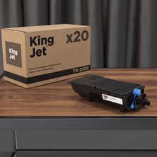 Kingjet Kyocera Uyumlu TK-3100 Standart Kapasiteli (20'li Paket) Çipli Muadil Toner | Ecosys M3040DN