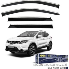 Nissan Qashqai J11 2014-2021 Kromlu Cam Rüzgarlığı Ön / Arka 4 Parça Füme Polikarbon Mlz. Niken 047NS070201