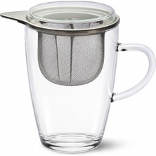 Simax Lyra 350 ml Borosilikat Cam Süzgeçli Kapaklı Bitki Çayı Kupası