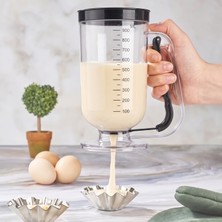 Airobazar Süper Şeffaf Pancake ve Krep Hamur Dağıtıcı Porsiyonlayıcı Akıtıcı - Waffle, Kek, Cupcake Yapım Aparatı (900 ml)