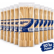 Dolphin Yassı Çöp Şiş 20 Cm.50'li x 10 Paket (Afiyet Olsun Yazılı)