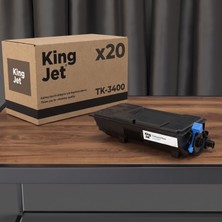 Kingjet Kyocera Uyumlu TK-3400 Standart Kapasiteli (20'li Paket) Çipli Muadil Toner | Ecosys MA4500FX