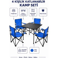 Trendinyeri 4 Kişilik Katlanır Kamp Masa Sandalye Seti – Piknik, Bahçe ve Plaj Kullanımına Uygun