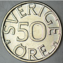 Banknoting Isveç 50 Öre 1991.