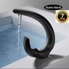 OEM Banyo Lavabo Bataryası Şelale Yeni Modern Tasarım Mat Siyah Renk 7 Yıl Garantili Ithal