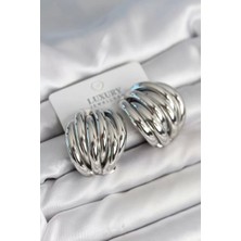 Nuvigo Pirinç Gümüş Renk Vintage Kadın Küpe - TJ-BKP11314