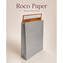 Roco Paper Co. Yapışkan Bantlı Kraft Kese Kağıdı, Gümüş Renk, 25X8X30 cm - 24'lü Paket, Hediye ve Kargo Zarfı