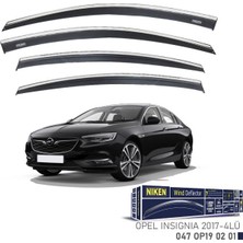 Opel Insignia B 2017-2022  Kromlu Cam Rüzgarlığı Ön / Arka 4 Parça Füme Polikarbon Mlz. Niken 047OP190201