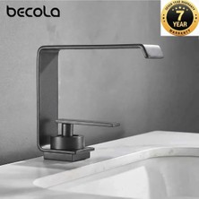 OEM Banyo Lavabo Bataryası Şelale Tasarım Yeni Kare Model Antrasit Renk 7 Yıl Garantili Ithal