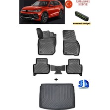 Rizline Volkswagen Tiguan 2024 Sonrası Uyumlu 3D Havuzlu Paspas ve Bagaj Havuzu Seti  (Stepneli - Alt Kademe) Asma Koku ve Numaratör Hediyeli