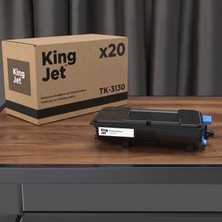 Kingjet Kyocera Uyumlu TK-3130 Standart Kapasiteli (20'li Paket) Çipli Muadil Toner