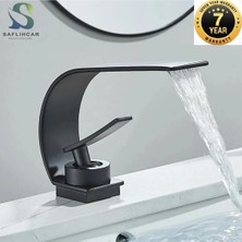 OEM Banyo Lavabo Bataryası Mat Siyah Renk Şelale Tasarım Yeni Model 7 Yıl Garantili Ithal