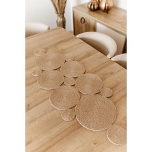 Rope Decor 85x35 cm Doğal Jüt Runner – El Yapımı Hasır Masa ve Sehpa Örtüsü