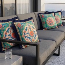 Sunum Luxe Oriental Bloom Çiçek Desenli 4’lü Saçaklı Kırlent Kılıfı