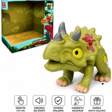 Kidzon Sesli Işıklı Hareketli Triceratops Dinazor Oyuncağı – Gerçekçi Dinozor Oyuncak 3+ Yaş