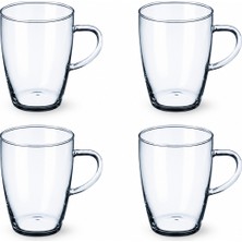 Simax Lyra 4'lü 400 ml Borosilikat Cam Kupa Seti | Kahve, Çay ve Sıcak Içecek Kupası