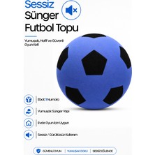 Telvesse No:1 Futbol Topu Sessiz Sünger Gürültüsüz Yumuşak Evde Oynamaya Uygun Futbol Topu Mavi Sft6