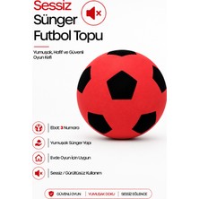 Telvesse No:3 Futbol Topu Sessiz Sünger Gürültüsüz Yumuşak Evde Oynamaya Uygun Futbol Topu Kırmızı Sft7