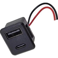 Interkom IC-266T-4 Pano Tip Kare Type-C + USB Şarj Soketi