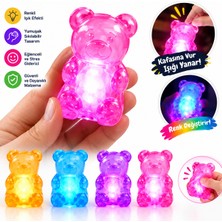 OEM Işıklı Squishy Ayıcık – Kafasına Vurunca Yanan Renkli Stres Oyuncağı