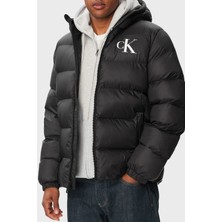 Calvin Klein Logolu Su Itici Kapüşonlu Şişme Mont LV04RG513GUB1 Erkek Mont LV04RG513G Ub1