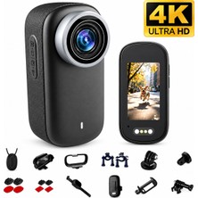 Abbruch 4K UHD Mini Aksiyon Kamerası Wifi Hotspot Manyetik Klipsli Giyilebilir IP65 Suya Geçirmez Geniş Açı Yedek Başlıklar