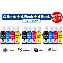 Bionet Teknik Hp Smart Tank Plus 655 Uyumlu GT52 Muadil 4 Renk Mürekkep Seti 3'lü Paket