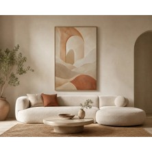 Reklamcın Bej Terracotta Bohem Soyut Duvar Tablosu – Modern Salon Dekoru
