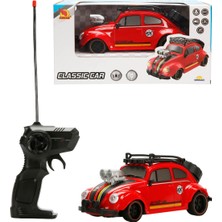 1:16 Suncon Retro Işıklı Klasik Uzaktan Kumandalı Araba - Kırmızı