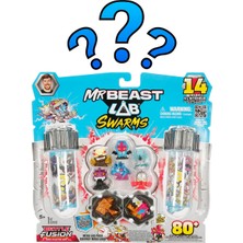 Moose Mr.beast Lab Swarms Battle Fusion Serisi 14’lü Tüp Figür Seti S4 MBE01000 - Mor Siyah Ejderha