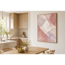 Reklamcın Pudra Pembe Lila Pastel Soyut Duvar Tablosu – Modern Dekoratif Salon Tablosu