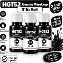 Bionet Teknik Hp Smart Tank 790 Uyumlu GT52 Muadil Siyah Mürekkep 3'lü Paket