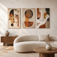 Reklamcın Modern Bohem Soyut Kadın Figürlü 3’lü Dekoratif Duvar Tablosu Ev Salon Oturma Odası Yatak Odası Balkon Dekor