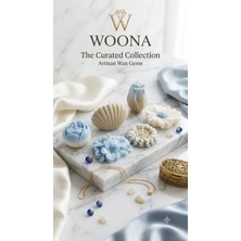 Woona Doğal Soya Wax 6'lı Sinek Kovucu Sitronella Dekoratif Mum Seti - Şakayık, Lale, Papatya, Ortanca, Istiridye Figürlü El Yapımı Doğal Soya Wax Premium Kokulu Mum Seti