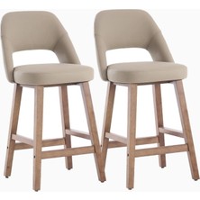 Kidol & Shellder 67 cm Ahşap Siyah Bar Sandalyesi Seti 2'li