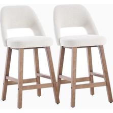 Kidol & Shellder 67 cm Ahşap Siyah Bar Sandalyesi Seti 2'li