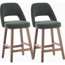 Kidol & Shellder 67 cm Ahşap Siyah Bar Sandalyesi Seti 2'li