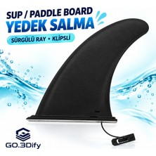 Go.3Dify Şişme Sup Paddle Board Yedek Salma Yüzgeç Sürgülü Ray Klipsli Siyah
