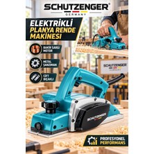 SCHUTZENGER Germany Elektrikli Planya Rende Makinesi Bakır Sargı Motor Metal Şanzıman Çift Bıçaklı MAVI-601