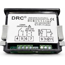 Drc Dijital Termostat 250VAC 16A 50/60 Hz Tek Prob