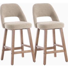 Kidol & Shellder 67 cm Ahşap Siyah Bar Sandalyesi Seti 2'li