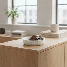 Lunera Accessories Kavisli Japandi Dekoratif Tabak – 3D Baskı Minimal Sunum ve Organizer Tepsisi